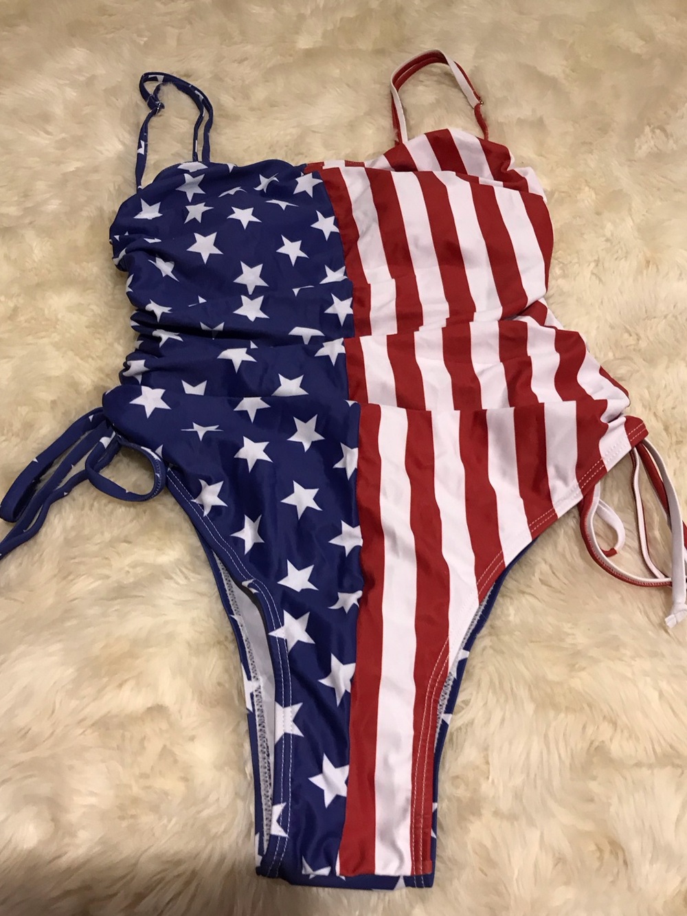 Girls' Stars & Stripes One-Piece Swimsuit - Red, White & Blue
